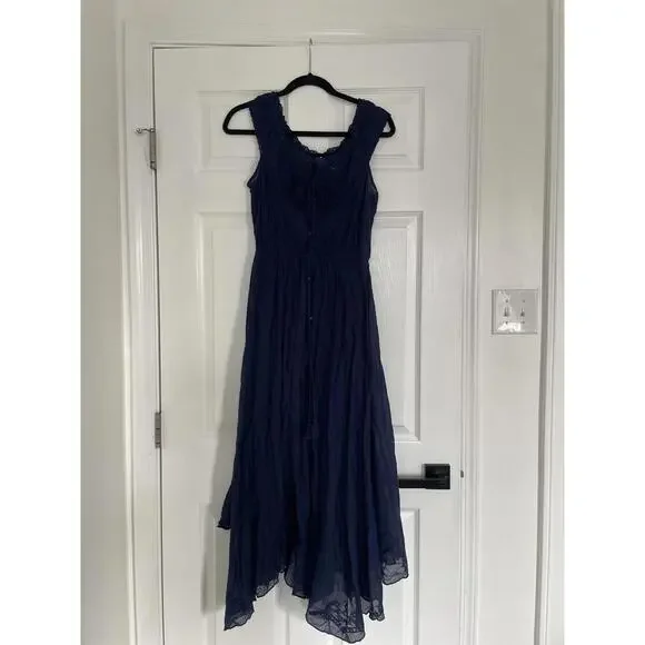 Free People - Navy Country Charm Maxi Bodysuit - Size M - Picture 2 of 9
